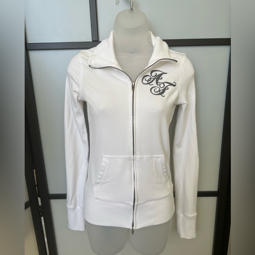 Y2K era Vintage Abercrombie & Fitch Zip Up Mock Neck White Jacket